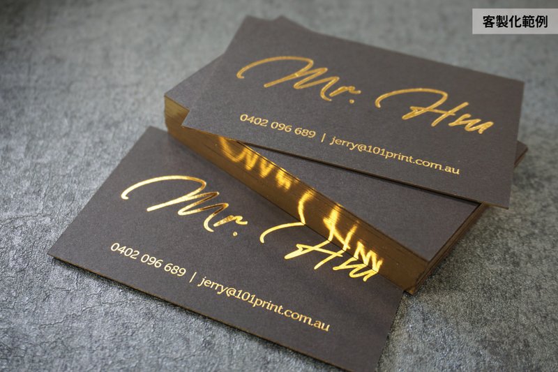 Turn the paper edge into a high-end business card/480g gold-edged black cardboard/89x50mm - Cards & Postcards - Paper Black