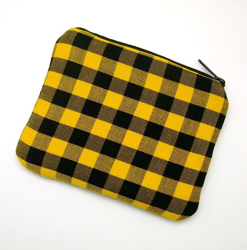 Zipper pouch / coin purse (padded) (ZS-258) - กระเป๋าใส่เหรียญ - ผ้าฝ้าย/ผ้าลินิน สีส้ม