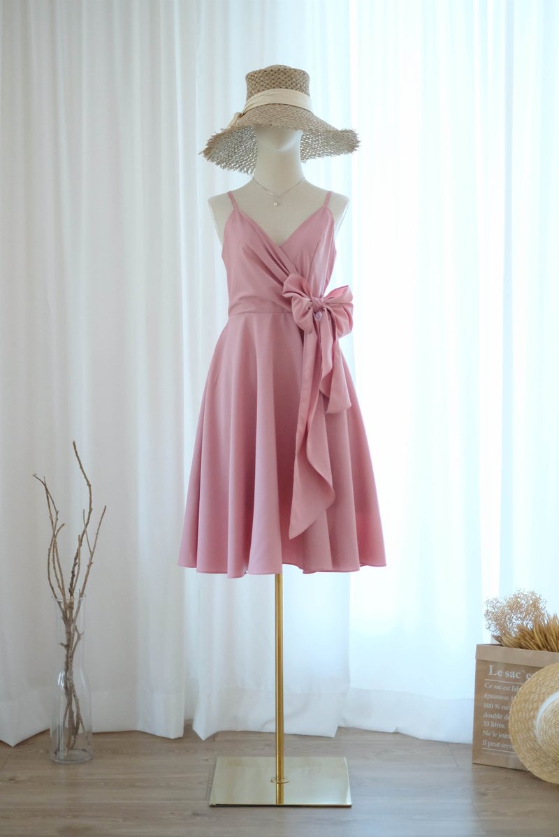 Pink nude dress Pink nude Bridesmaid dress party prom dress Summer sundress - 洋裝/連身裙 - 聚酯纖維 粉紅色