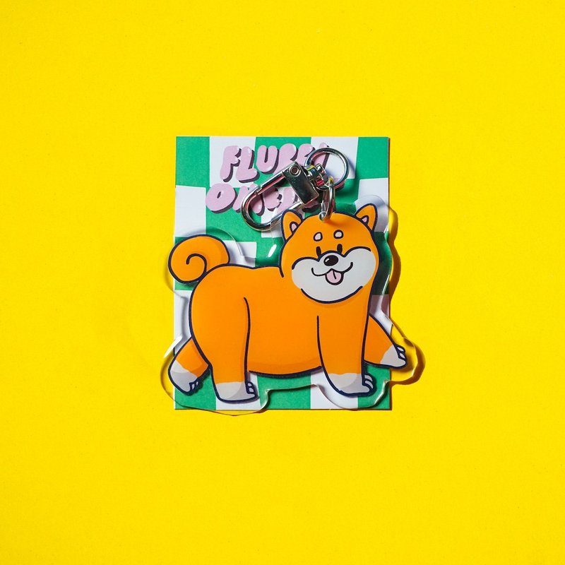 Fluffy Omelet - Keychain / Pin / Phone Grip - COCO SHIBA DOG - 吊飾/掛飾 - 壓克力 橘色