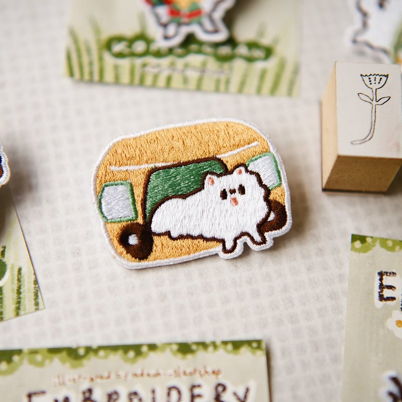 Embroidery Clip-on Patches | Kome-chan Memories | original by teayoushop - 編織/刺繡/羊毛氈/縫紉 - 棉．麻 