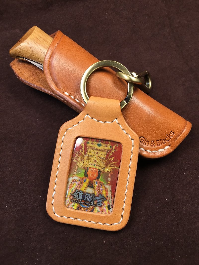 Mazu Edition Easy Travel Card Leather Case Ornament - ที่ใส่บัตรคล้องคอ - หนังแท้ 