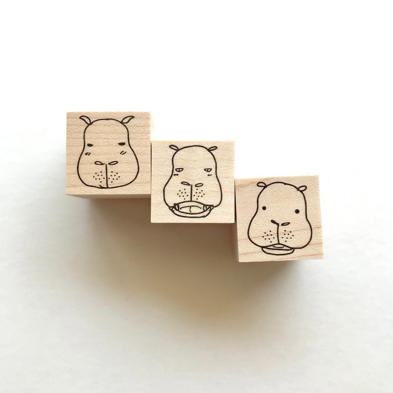 ラバースタンプ　カバコ三姉妹 - 印章/印台 - 橡膠 黑色