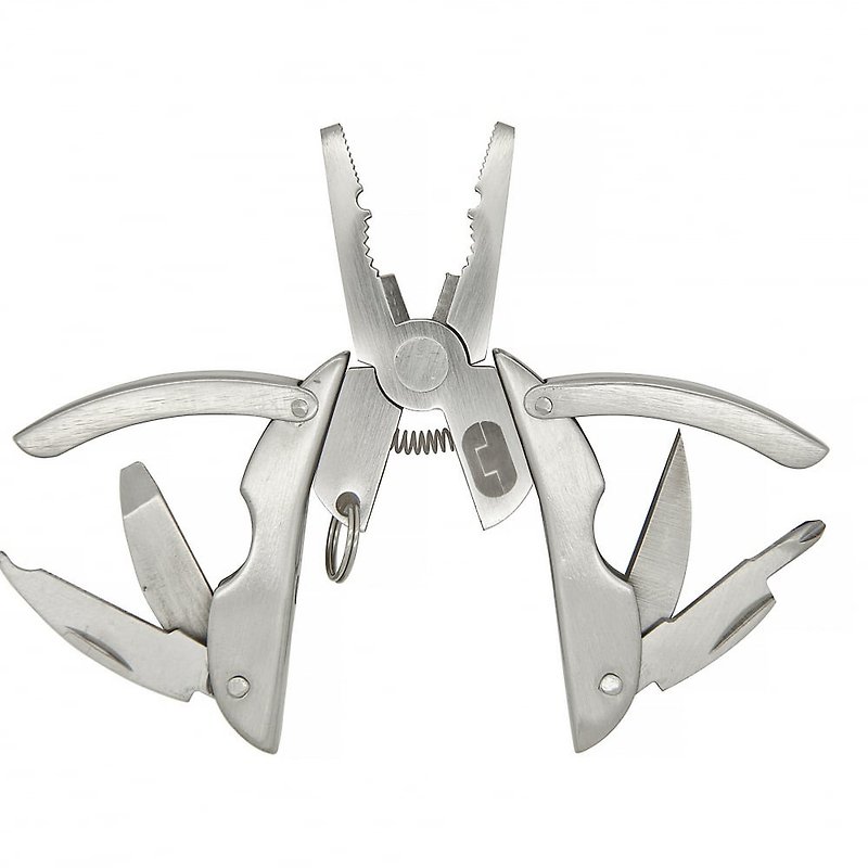 【True Utility】英國多功能甲蟲造型刀鉗工具組SCARAB(吊卡版) - 鑰匙圈/鎖匙扣 - 不鏽鋼 銀色