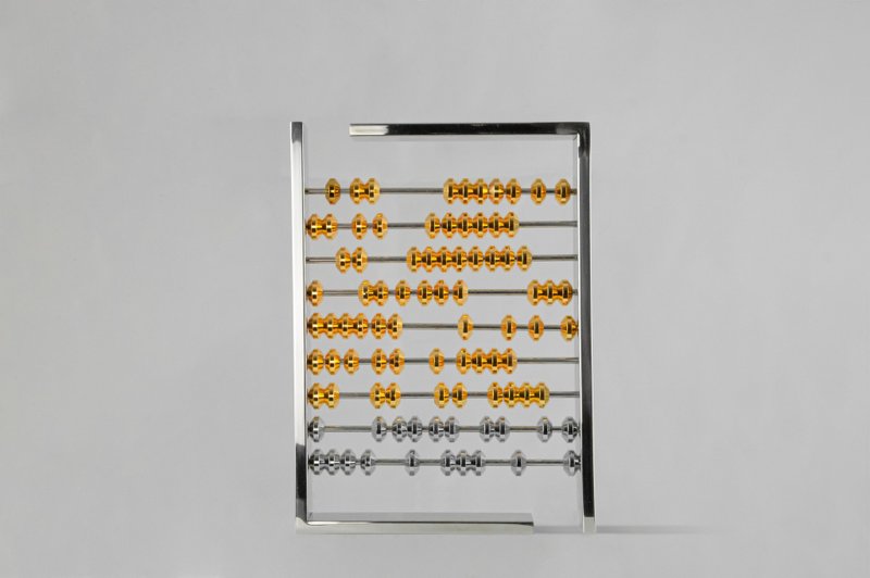 [Horchill] Fortune Good Feng Shui Gold and Silver Abacus Ornaments/Removable Abacus Beads - ของวางตกแต่ง - โลหะ สีทอง