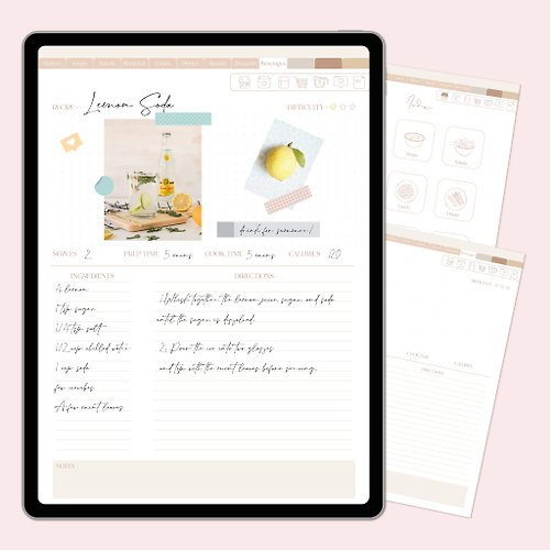 Pangosoda Studio Digital Recipe Book- Recipe Planner, Meal planner, Digital Cookbook