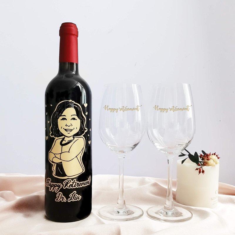 客製化紅酒人像雕刻套裝—訂製紅禮物套裝 榮休 升職禮物 禮物 - 酒類 - 玻璃 