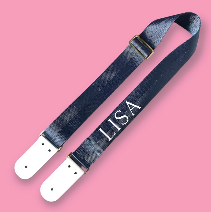 Personalized Custom Navy Guitar Strap - 吉他配件 - 尼龍 藍色