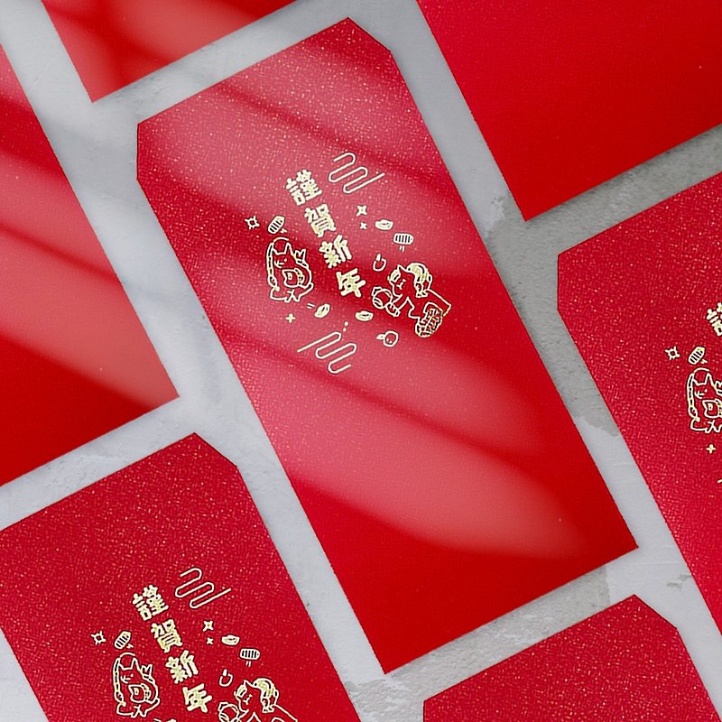 Japanese hot stamping red envelope bag with 5 pieces/Pentagonal Planet - ถุงอั่งเปา/ตุ้ยเลี้ยง - กระดาษ สีแดง