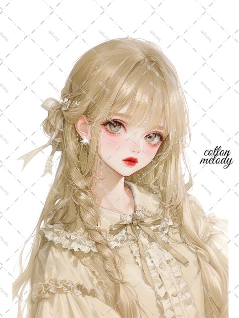 original sticker no.5759 人物ステッカー オリジナルステッカー 人物ステッカー 女の子ステッカー オリジナル人物ステッカー - 貼紙 - 紙 