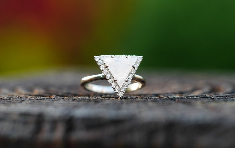 神聖三角。伍壹。月光石戒指 US 5∣禮物 母親節 畢業 - 戒指 - 寶石 透明