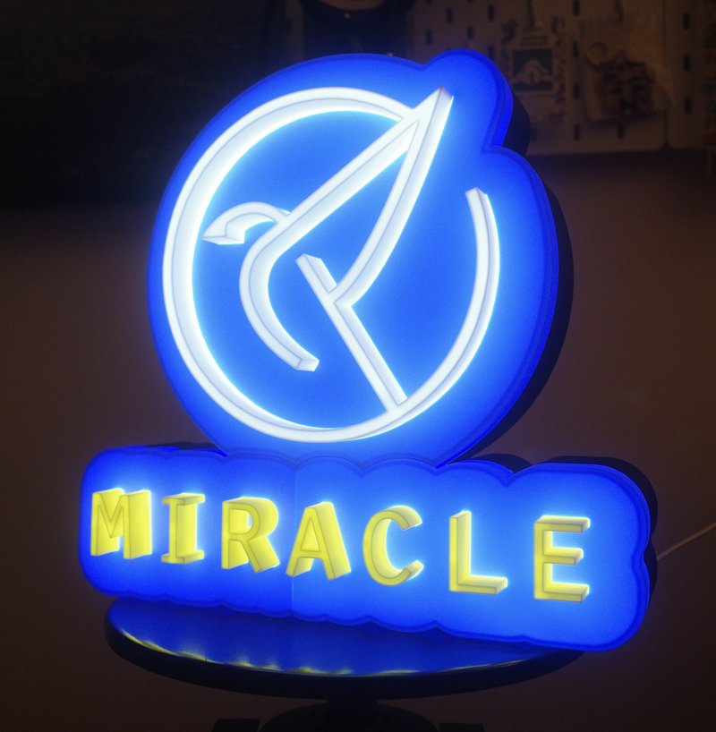 neonlitehk客製立體造型燈箱 / LOGO品牌展示 / 香港手作+3D打印 - 燈具/燈飾 - 塑膠 藍色