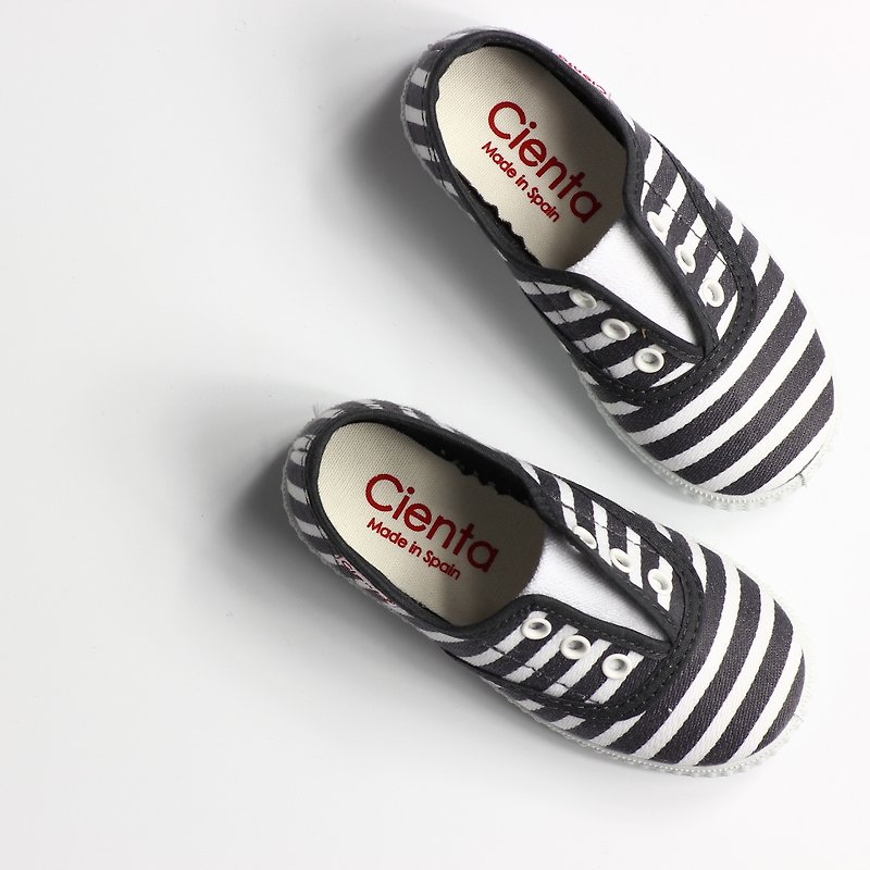 西班牙國民帆布鞋 CIENTA 55095 23灰色 大童、女鞋尺寸 - 女休閒鞋/帆布鞋 - 棉．麻 灰色