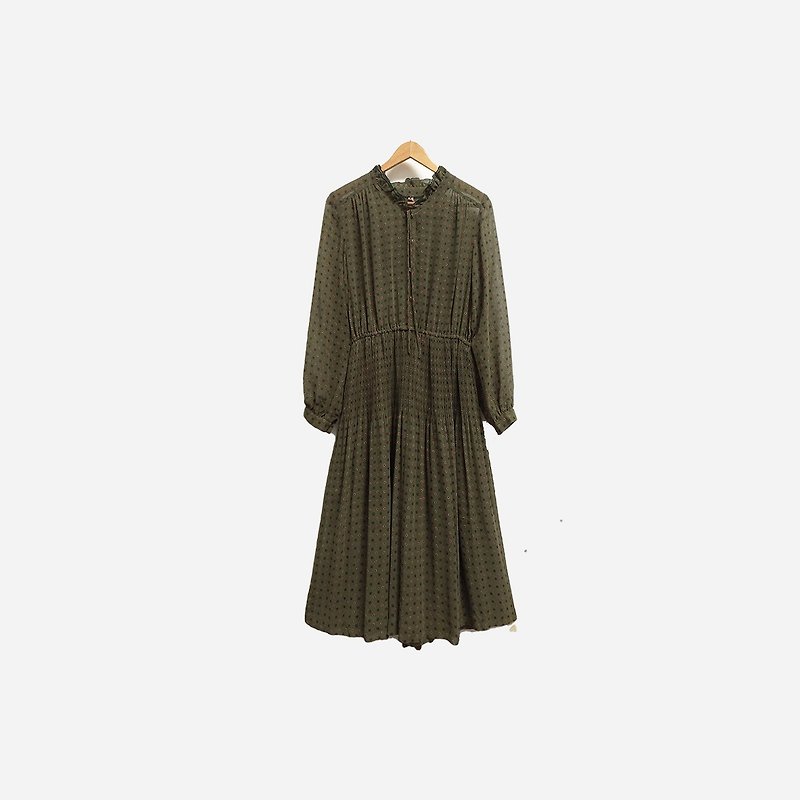 ヴィンテージ濃い緑色のドレス406 - ワンピース - ポリエステル グリーン