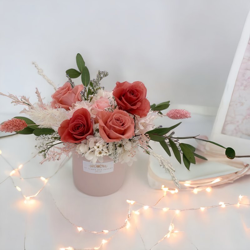 Nude Valentine's Day Potted Flowers - Dried Flowers & Bouquets - Pottery Pink