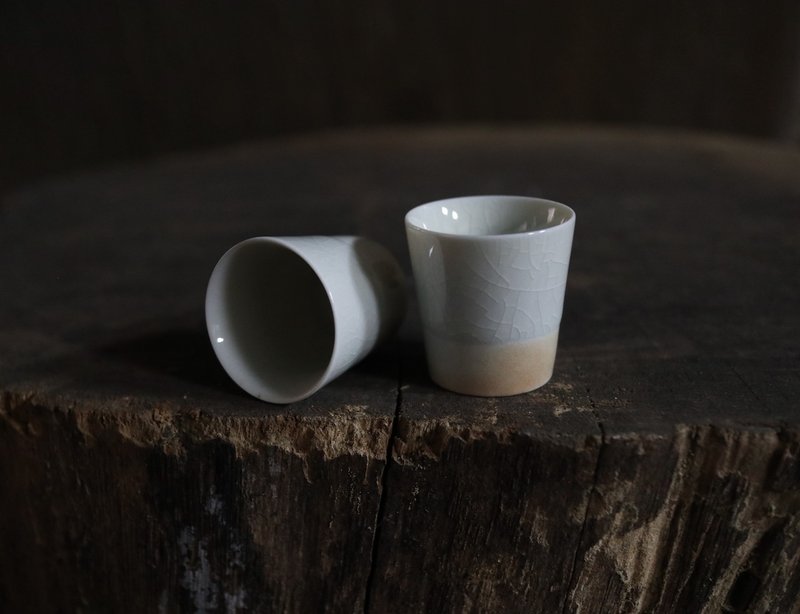 柴燒小直筒茶杯 - 茶壺/茶杯/茶具 - 瓷 白色