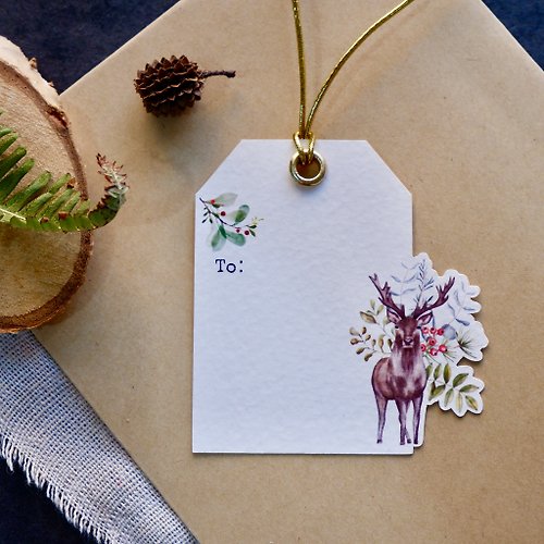 Jin design 【聖誕麋鹿】禮物標籤 Merry Christmas