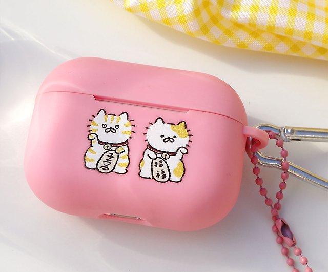 Lucky Cat Pink AirPods Pro Case/Charm - Shop 3-little-cat Headphones &  Earbuds Storage - Pinkoi