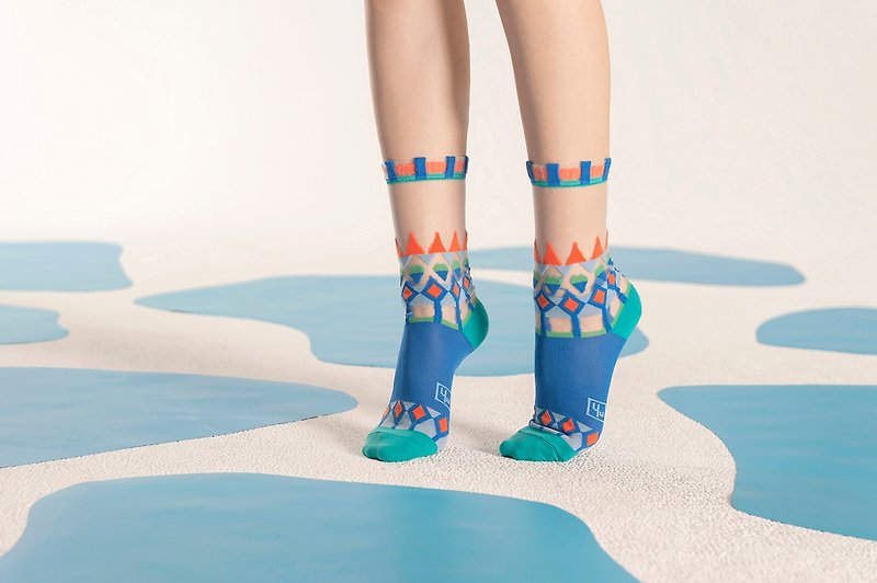 Lopi Sweater Azure Sheer Socks | transparent see-through socks | colorful socks