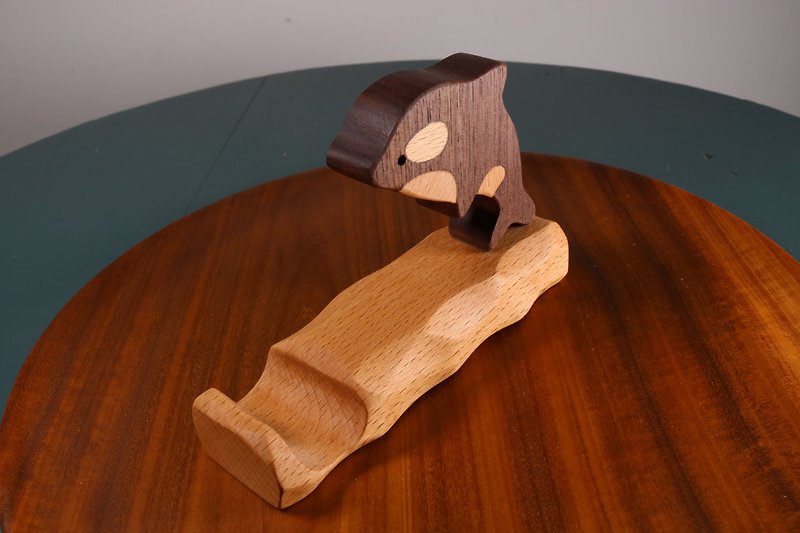 phone holder - Killer whale 1 - Phone Stands & Dust Plugs - Wood White