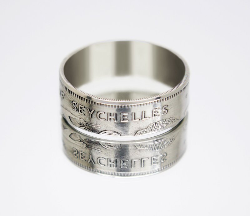 Seychelles Coin Ring 1 rupee 2007 coin rings for men coin rings for women - 戒指 - 其他金屬 