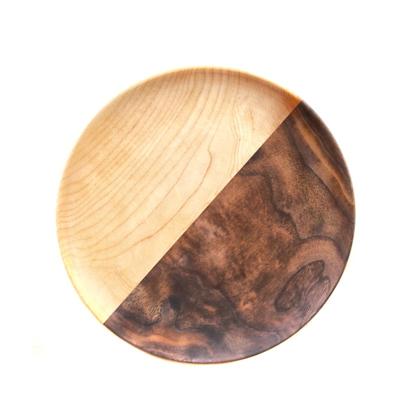 Wood combined solid wood plate - จานเล็ก - ไม้ สีนำ้ตาล