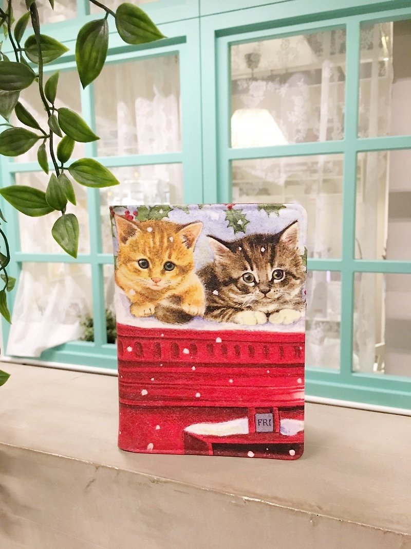 手作りギフト海外で「多機能パスポートバッグ」クリスマスの猫/パスポートホルダー旅行は、バレンタインデーの誕生日の贈り物を交換します - パスポートケース - 革 