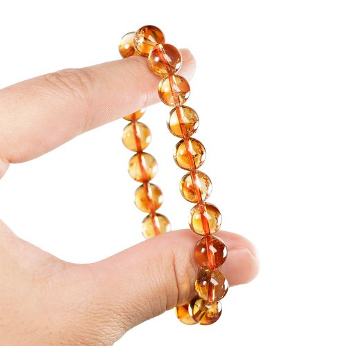 正佳珠寶】シトリン 高品質ピラミッド 9.4-9.8mm シトリンブレスレット