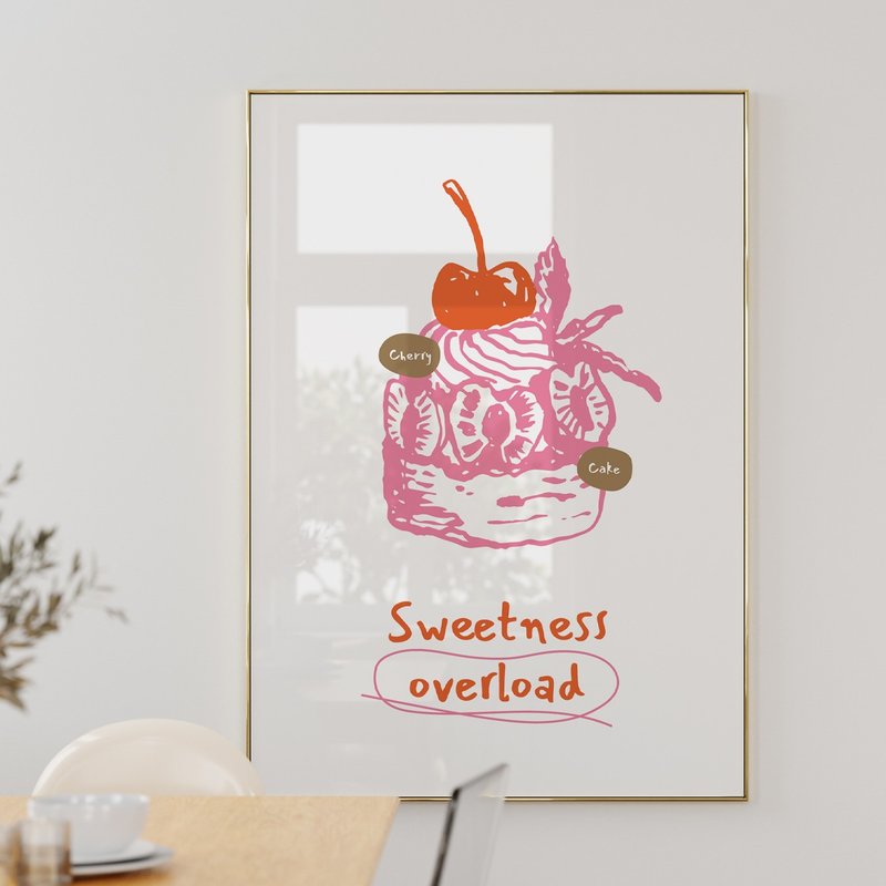 You Dessert Best The No.3 - 櫻桃塔海報 掛畫 空間佈置 - 電子似顏繪/繪畫/插畫 - 其他材質 