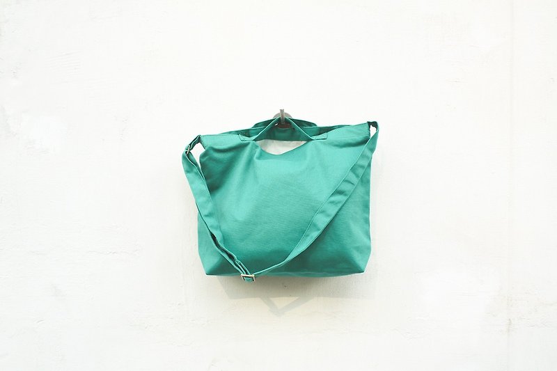 2 way canvas tote bag-Green No.4 - กระเป๋าแมสเซนเจอร์ - ผ้าฝ้าย/ผ้าลินิน 