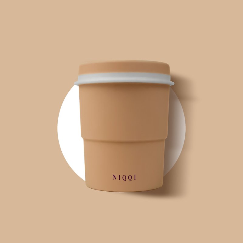 NIQQI Makeup Tool Cleaning Cup in Bubble Tea design - อุปกรณ์แต่งหน้า/กระจก/หวี - ยาง สีนำ้ตาล