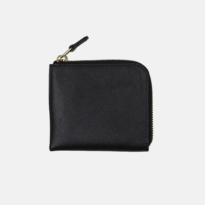 スリムミニマルな黒革の財布 - 財布 - 革 ブラック