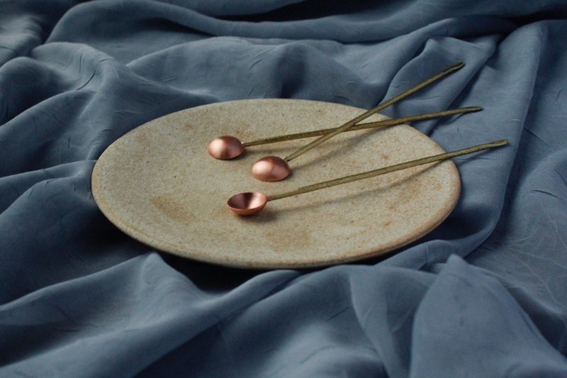 Single meatball stirring stick/hammer mark style - Teapots & Teacups - Copper & Brass Red