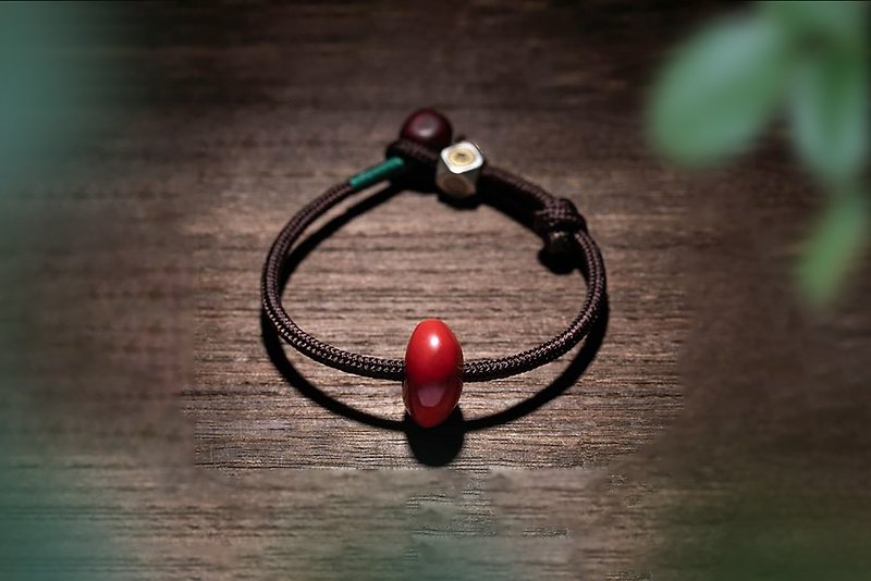 Fully hand-woven kumihimo in spring and autumn | Tibetan zodiac Silver buckle with high content of raw ore that conforms to the shape | Customized version - Bracelets - Semi-Precious Stones Red