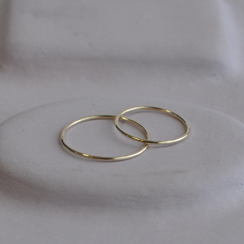 [2 pieces] Daily gold ring/k10/0.8mm round wire/size can be specified - General Rings - Other Metals Gold