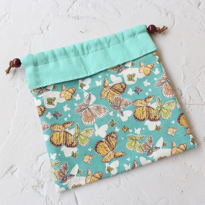 Butterfly flying bundle pocket storage bag cosmetic bag - Toiletry Bags & Pouches - Cotton & Hemp Blue