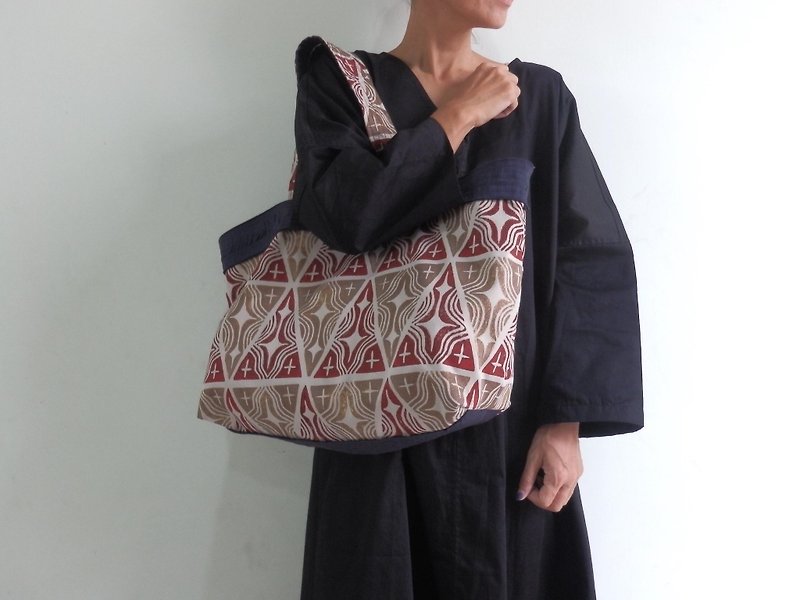 【Order Production】 Tote bag made from handle / Red - Handbags & Totes - Cotton & Hemp Gold