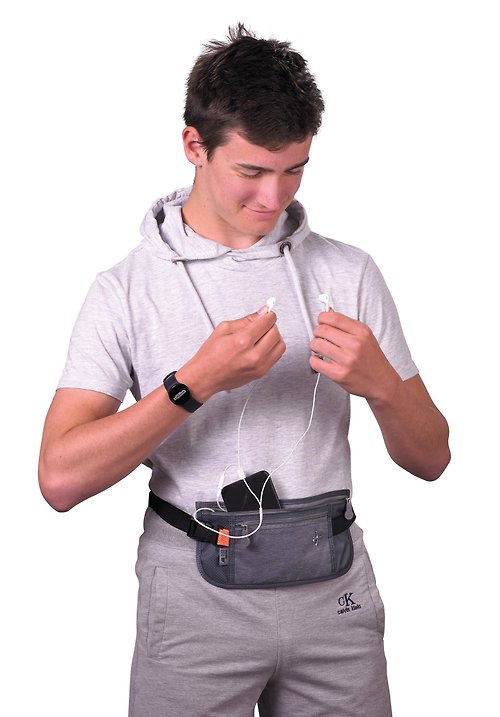 TROIKA RFID 屏障個資防竊旅行隨身腰包(灰色)
