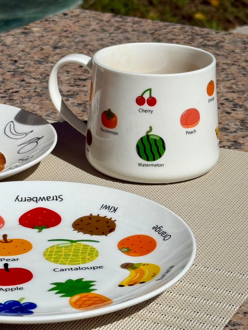 果果樂園杯盤組 (一杯二盤) - 咖啡杯/馬克杯 - 瓷 白色