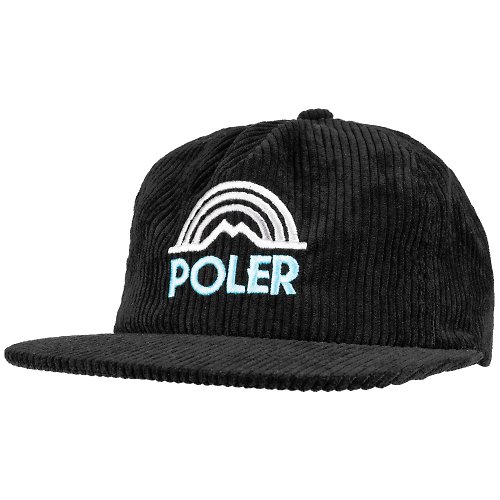 POLER 台灣總代理 POLER MTN RAINBOW HAT 燈芯絨休閒帽 棒球帽 黑色