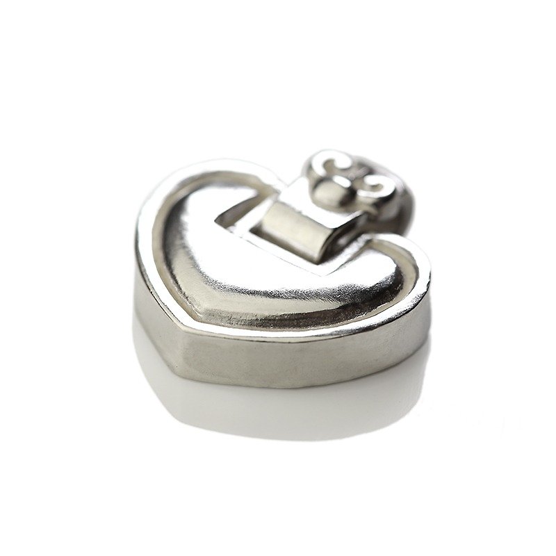 Longevity Lock FH-LLL105P[Fu Shou Xun Xin] 925 Sterling Silver Jewelry Necklace Chinese Style/Handmade Silver - สร้อยคอ - เงิน สีเทา