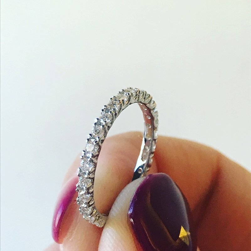 Diamond line ring - General Rings - Diamond Silver