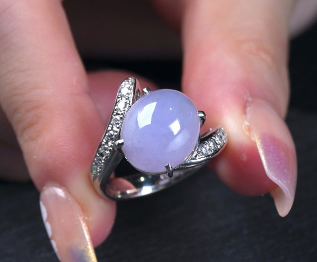 ラベンダー翡翠 オーバルカットリング アイスジェイド ラベンダー翡翠 オーバルリング PT900プラチナ