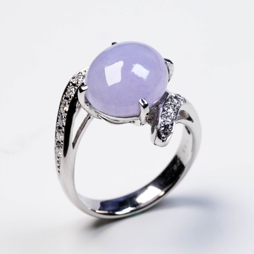 ラベンダー翡翠 オーバルカットリング アイスジェイド ラベンダー翡翠 オーバルリング PT900プラチナ