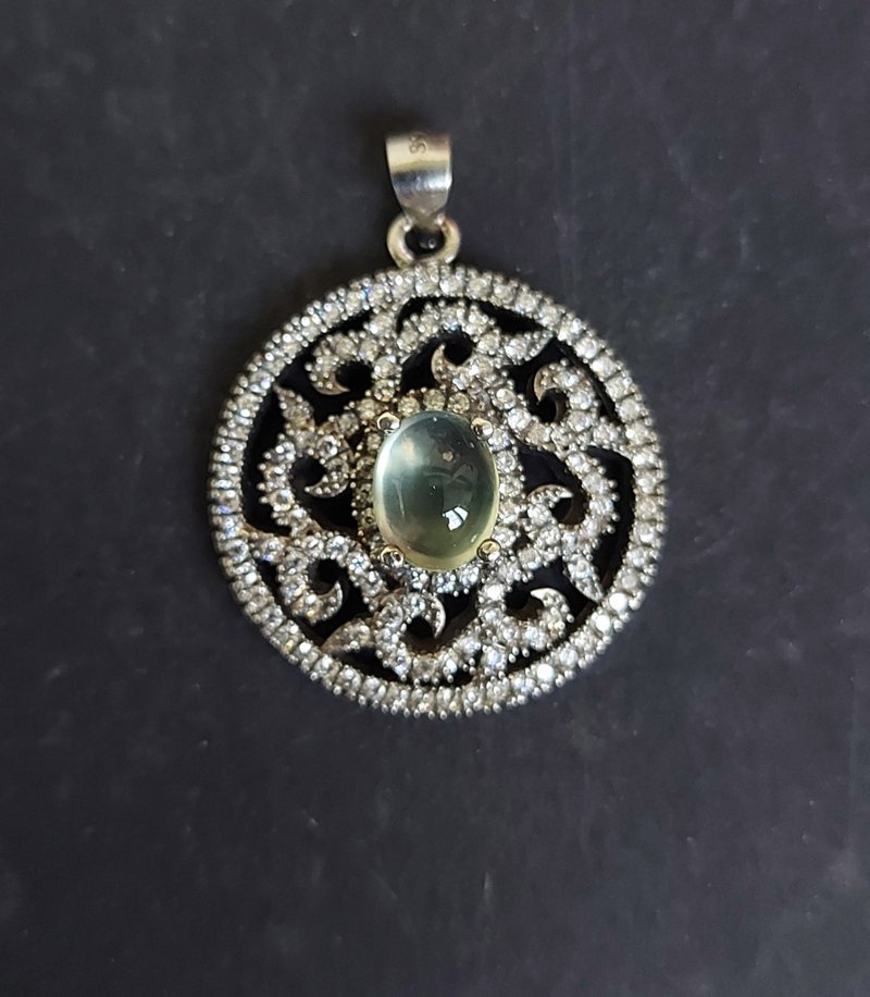 ナチュラルチャーミングなブドウ石-S925シルバー - ネックレス - 宝石 多色