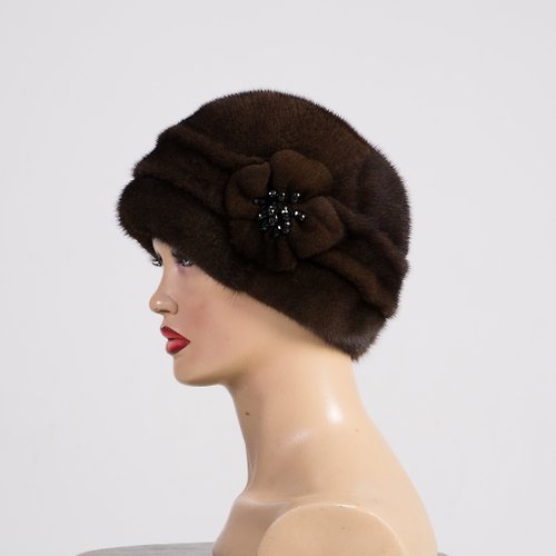 FurStyleUA Winter Woman Mink Fur Hat From 100% Real Luxury Fur Natural Mink