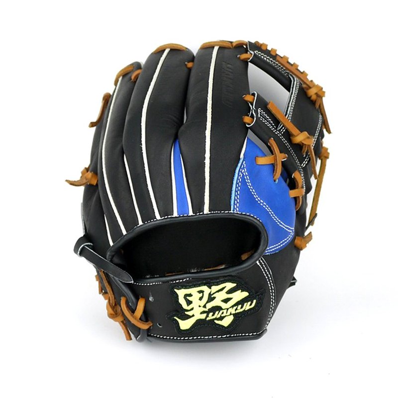 【野YAKYU】即戰力系列(11.5吋)工字 - 黑+藍 - 運動配件 - 真皮 黑色