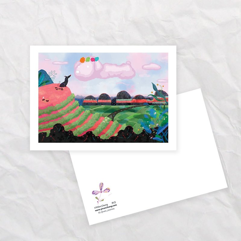 Artist postcards -Terraced field- YiVon Cheng Illustration - การ์ด/โปสการ์ด - กระดาษ หลากหลายสี