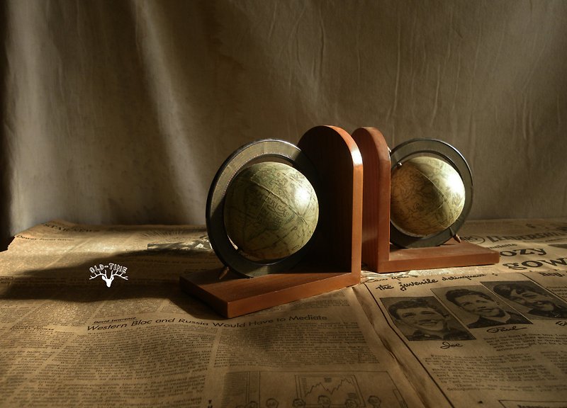 [Old Time OLD-TIME] Early Globe Bookend - Items for Display - Other Materials Multicolor