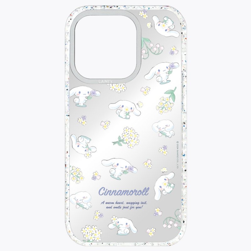 大耳狗喜拿 鏡面小花 磁吸版 透彩框 iPhone 16 15 14 13 Pro Max - 手機殼/手機套 - 環保材質 銀色
